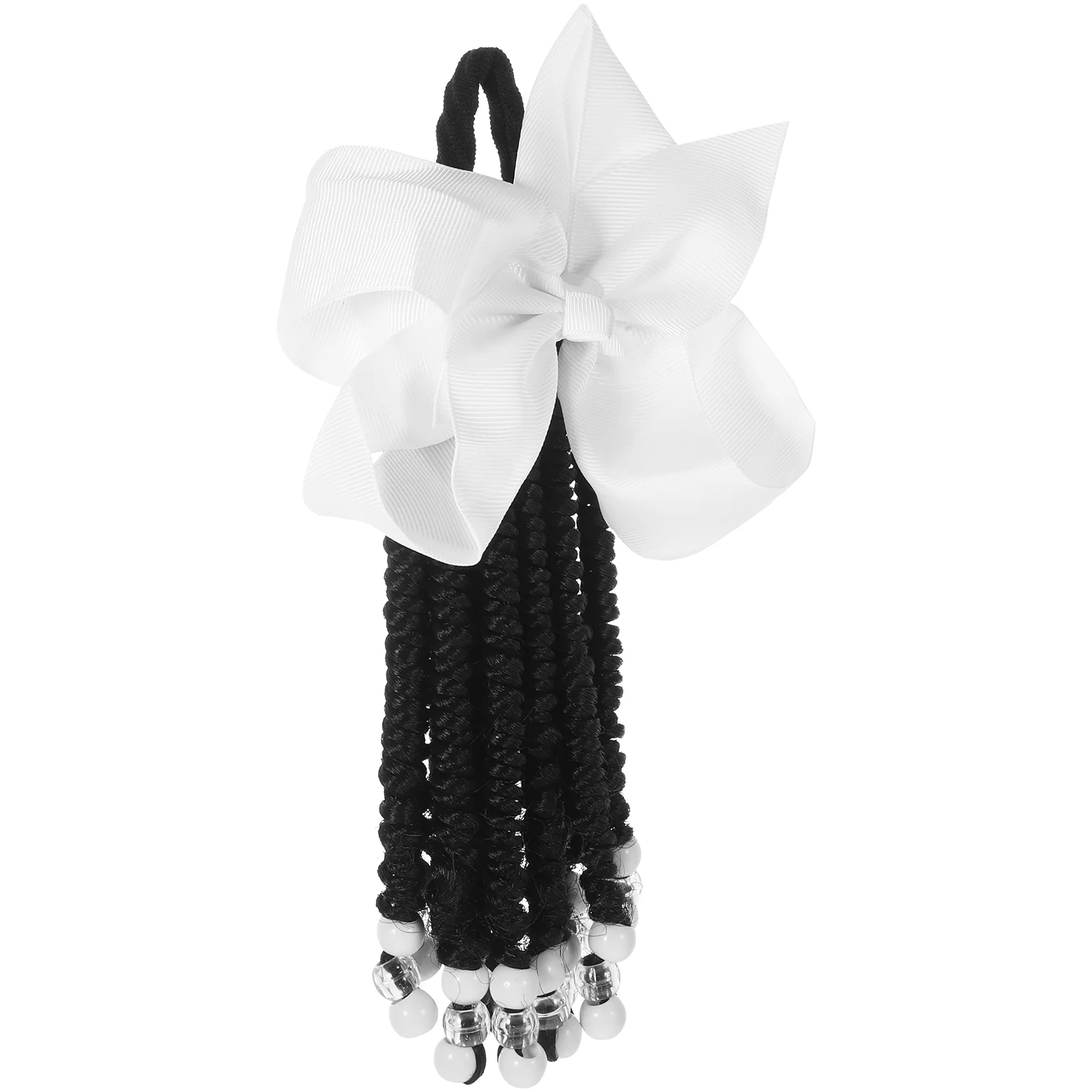 Beaded Child Kids Hair Accessories Fiber Synthetic Braided Ponytail Extension