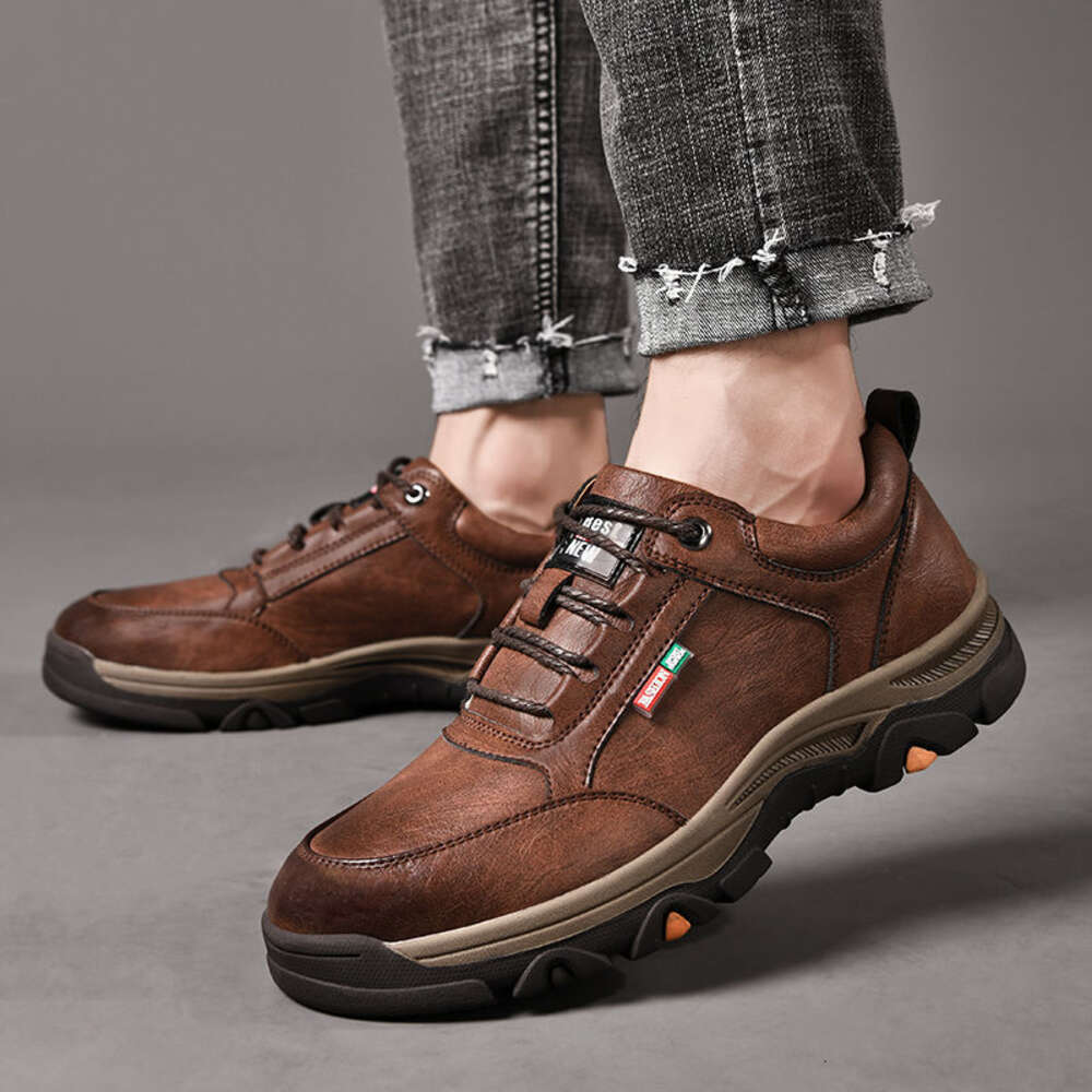 Men's new autumn mountaineering breathable style trendy fashion leather casual sports shoes, and board shoes