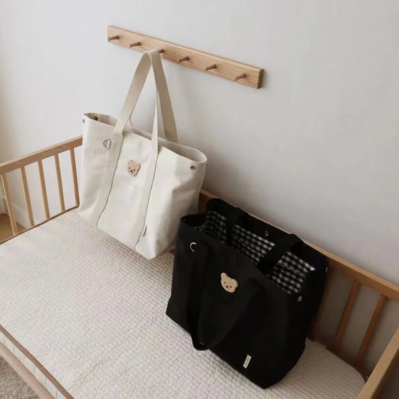 ZK50 Korean Baby Diaper Bag Mummy Bag Cute Canvas Handbag Baby Supplies Storage Bag Diaper Caddy Bag Maternity Bag