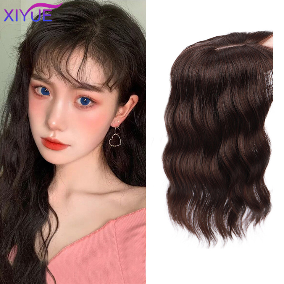 XIYUE Wig women's top hair patch bangs wig patches whitening hair wavy natural fluffy hair pad