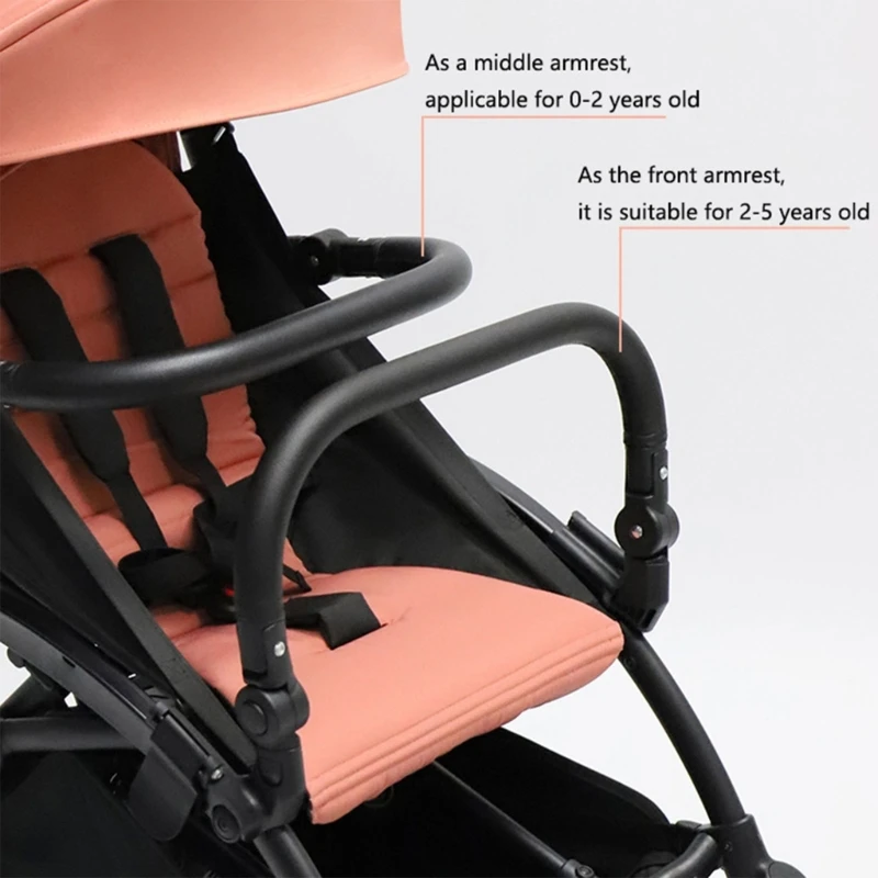 Stroller Handle Bar Detachable Bumper Bar with Adjust Angle Universal Pram Armrest Bumper Bars for Babies Pushchairs