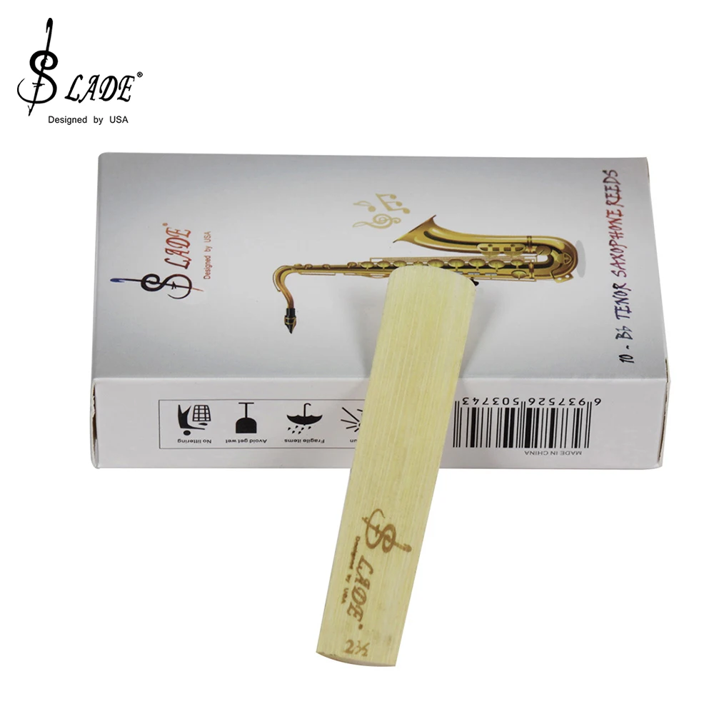 SLADE 10Pcs/Box Bb Tenor Sax Saxophone Reeds Strength 2.5 Saxophone Reed Professional Woodwind Instrument Parts Accessories
