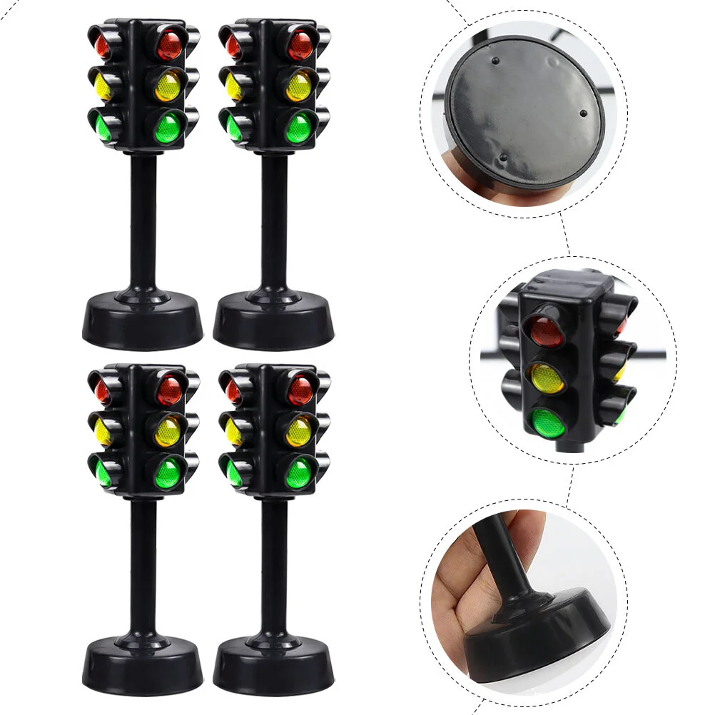 12 Pcs Set Children Toys Educational Traffic Signs Signal Light Model Stop Abs Toddler Playset Kids