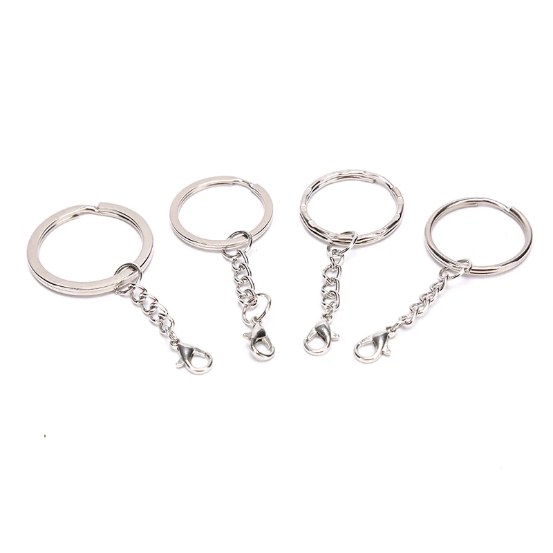10Pcs/Set Lobster Clasp Key Ring Round Split Keychain Clasps Connector Hook For DIY Jewelry Making Finding Key Chain Accessor