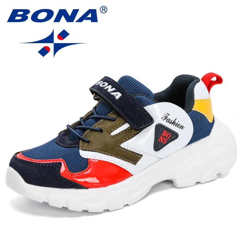 BONA Designers Walking Shoes Boys Sport Sneakers Children Brand Running Shoes Girls Leather Casual Jogging Shoes Kids promotion