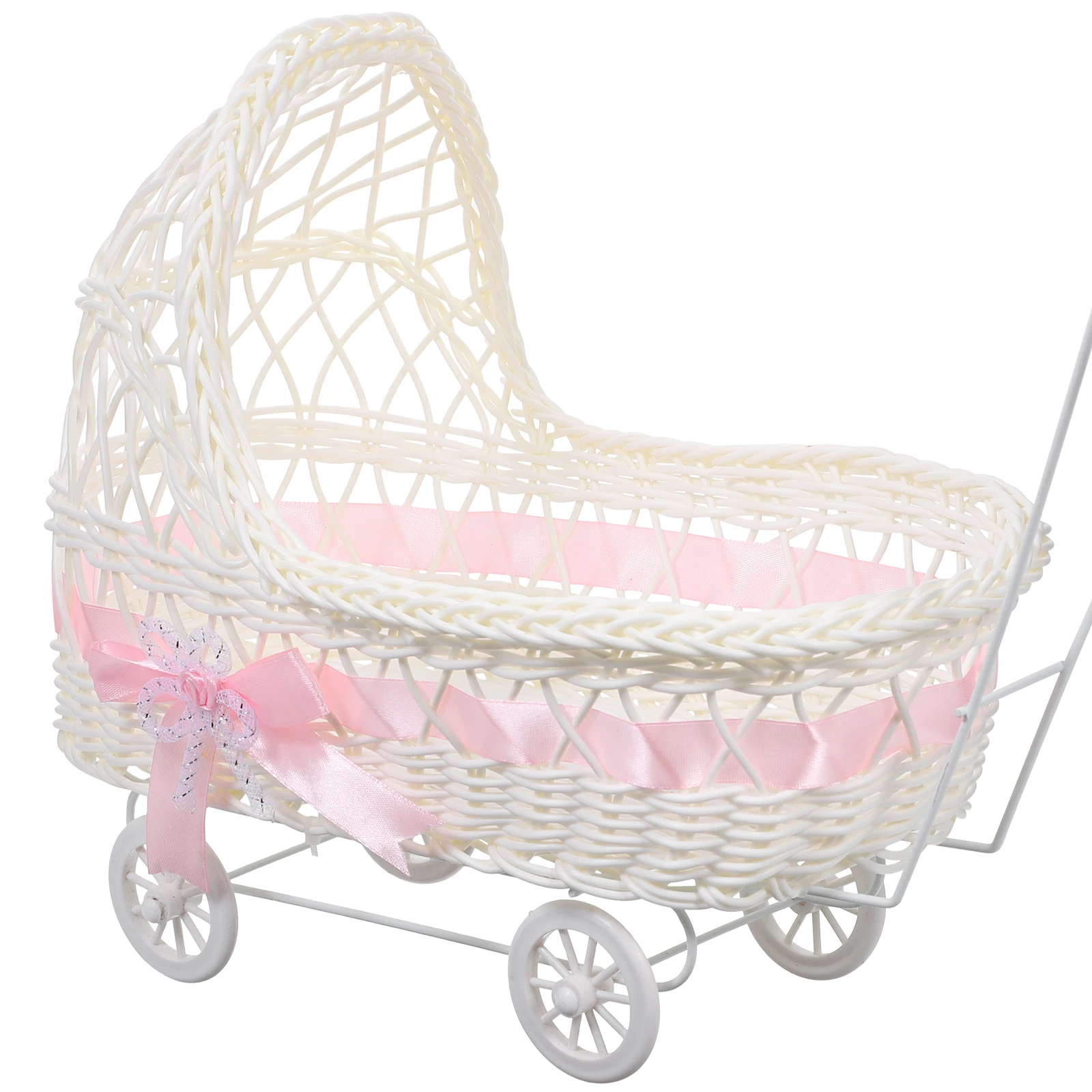 Basket Baby Flower Shower Party Candy Box Wedding Decorations Woven Stroller Favors Baskets Gift Carriage Mini Storage Favor