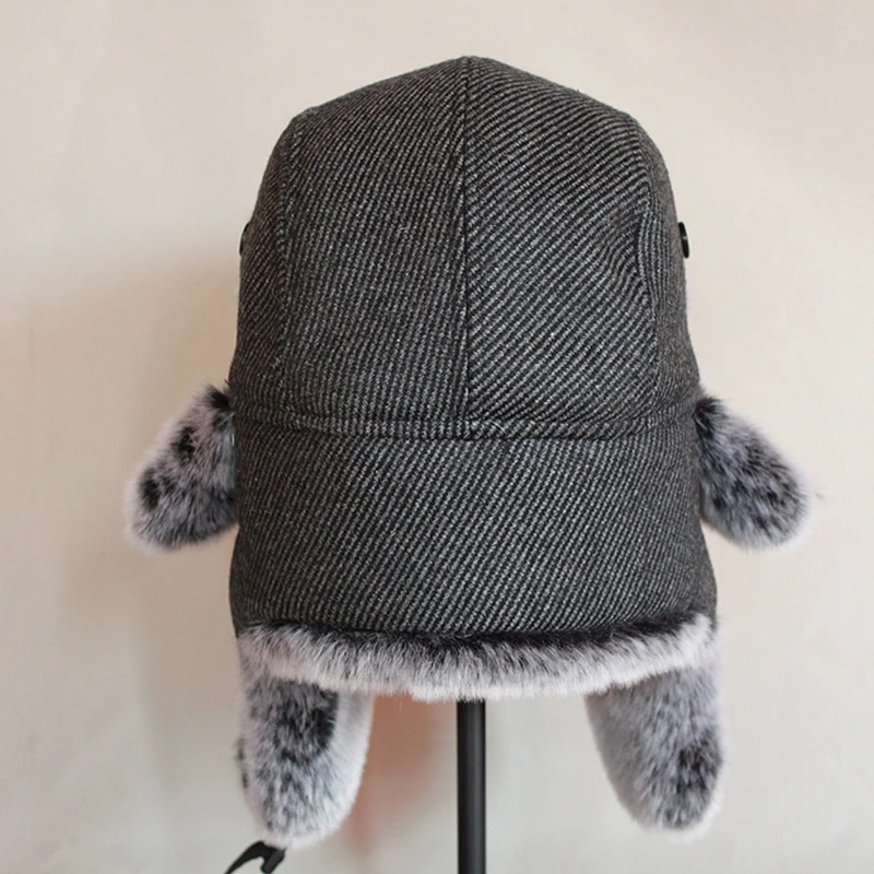 Mens Russian Winter Bomber Hat Ushanka with earmuffs faux fur trap hat Winter Bomber Hat Winter Bomber Hat 241031