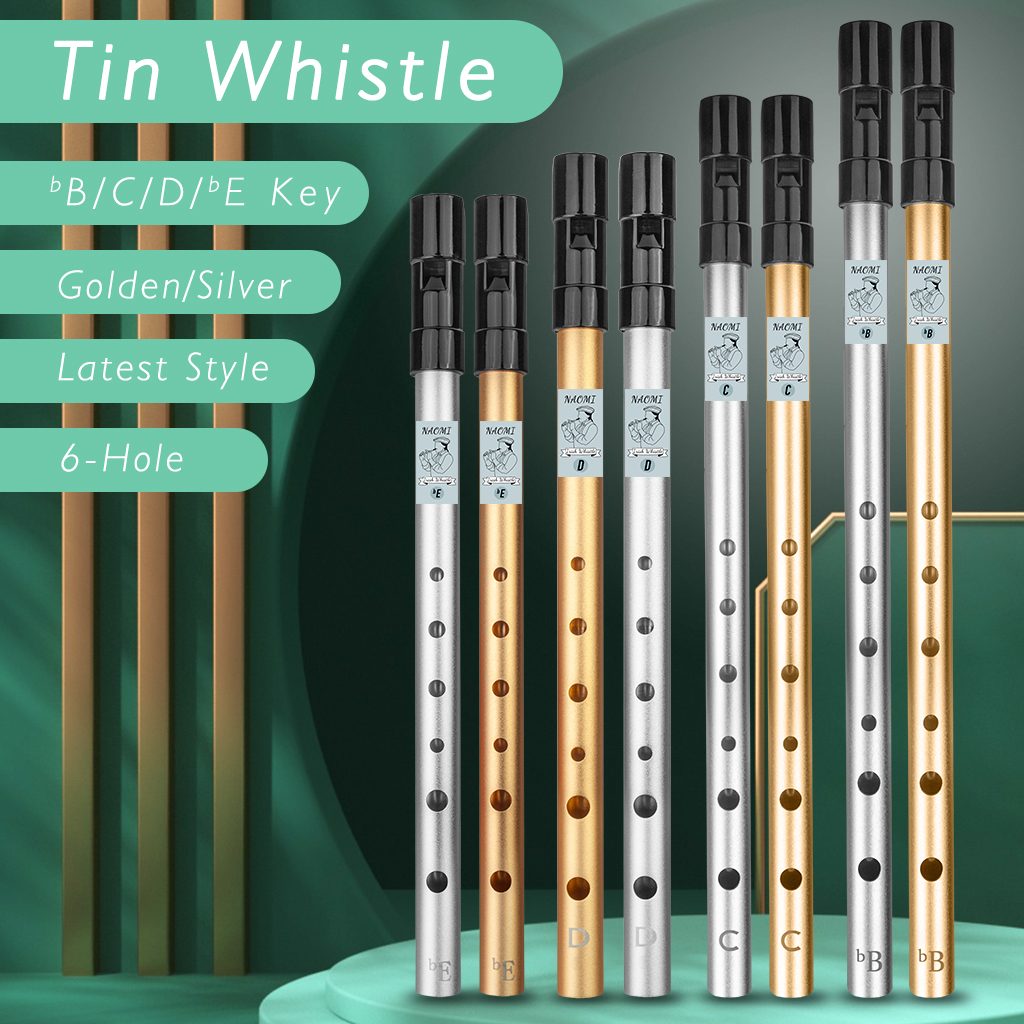 NAOMI Ireland Flute Tin Penny Whistle Professional Irish Whistle Flute Plated Irish Whistle Woodwind Instrument C D bB bE Key