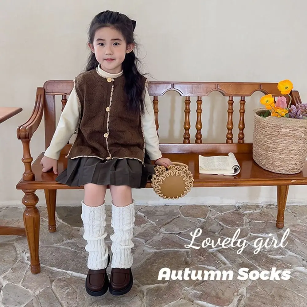 Japanese Style Children s Twist Leg Warmers Kawaii Haruku JK Knitted Cover Lolitas Foot Socks Autumn Winter 5