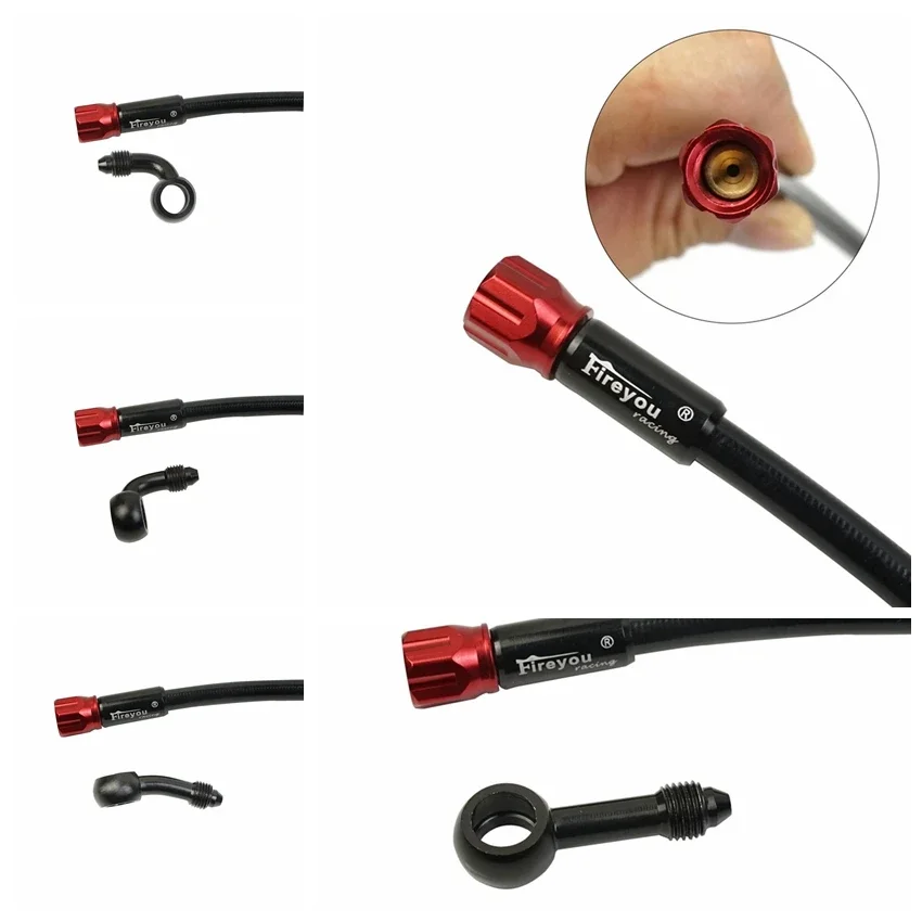 Motorcycle Brake Hose Dirt Bike Braided Steel Hydraulic Reinforce Brake Line Clutch Oil Tube Pipe Universal Scooter AN3 ATV Moto