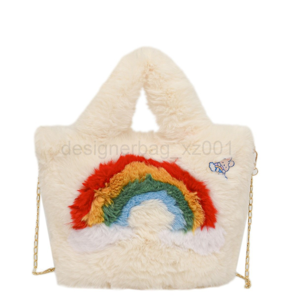 Niki Duncks Tote Bagbag Designer Fashion Classic 10a Top Woman Handbagevening Bags Winter New Cute Rainbow Plush Womens Handheld Large Capacity Chain 