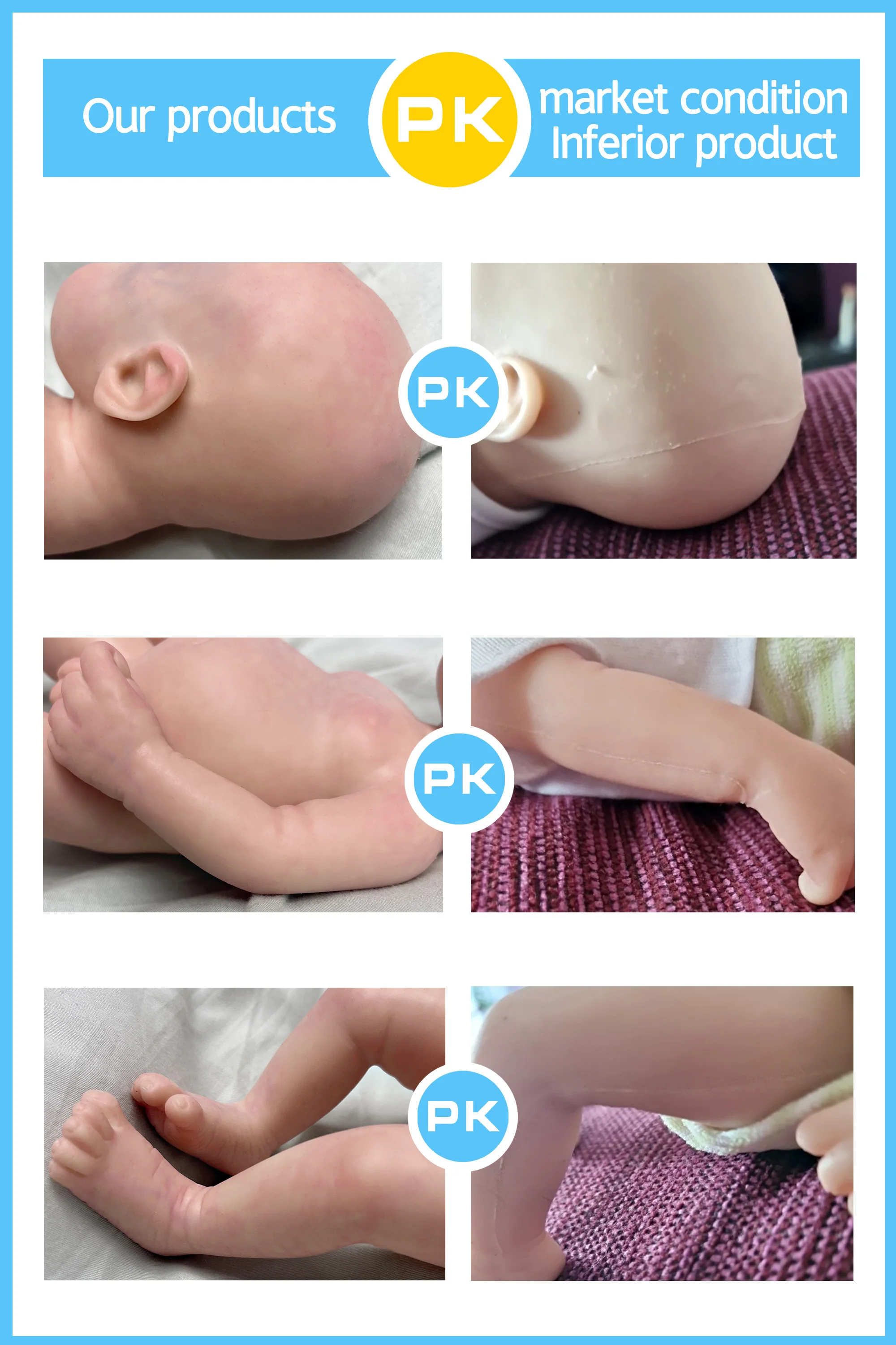 33CM Silicone Loulou Painted Full Body Soft Solid Silicone Handmade Bebe Reborn Doll Reborn De Silicona Cuerpo Entero
