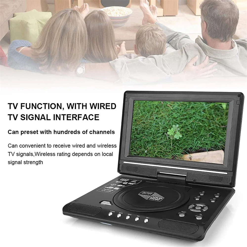 9 8 Portable DVD Player HD Video Player AV Input Output Car Mini TV Playing Device US UK EU AU Plug