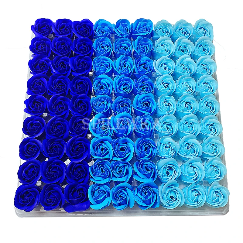 Mix Color Three-layer Without Base Rose Floral Scented Artificial Flowers Heads DIY Creative Gifts for Valentine's Day 81Per Lot