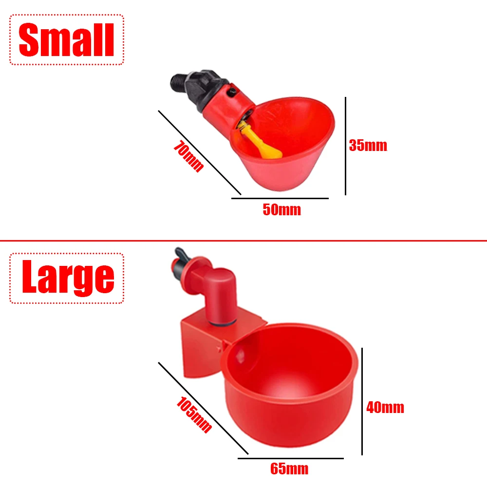 10pcs Quail Automatic Chicken Water Cup Chicken Water Dispenser Duck Goose Turkey Bowl Set Chicken Coop Poultry Water Dispenser