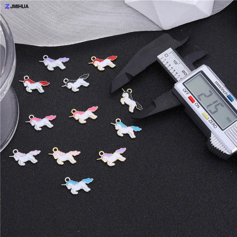 15pcs Cute Mini Enamel Unicorn Charms For Jewelry Making Findings DIY Handmade Earrings Bracelets Crafts Supplies Accessories
