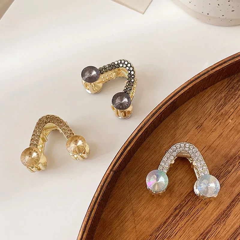 Rhinestone Mini Hair Claw Retro Diamond Flower Women Girls Crab Claw Clip Small Hairpins Hair Crabs Girls Hair Accessories