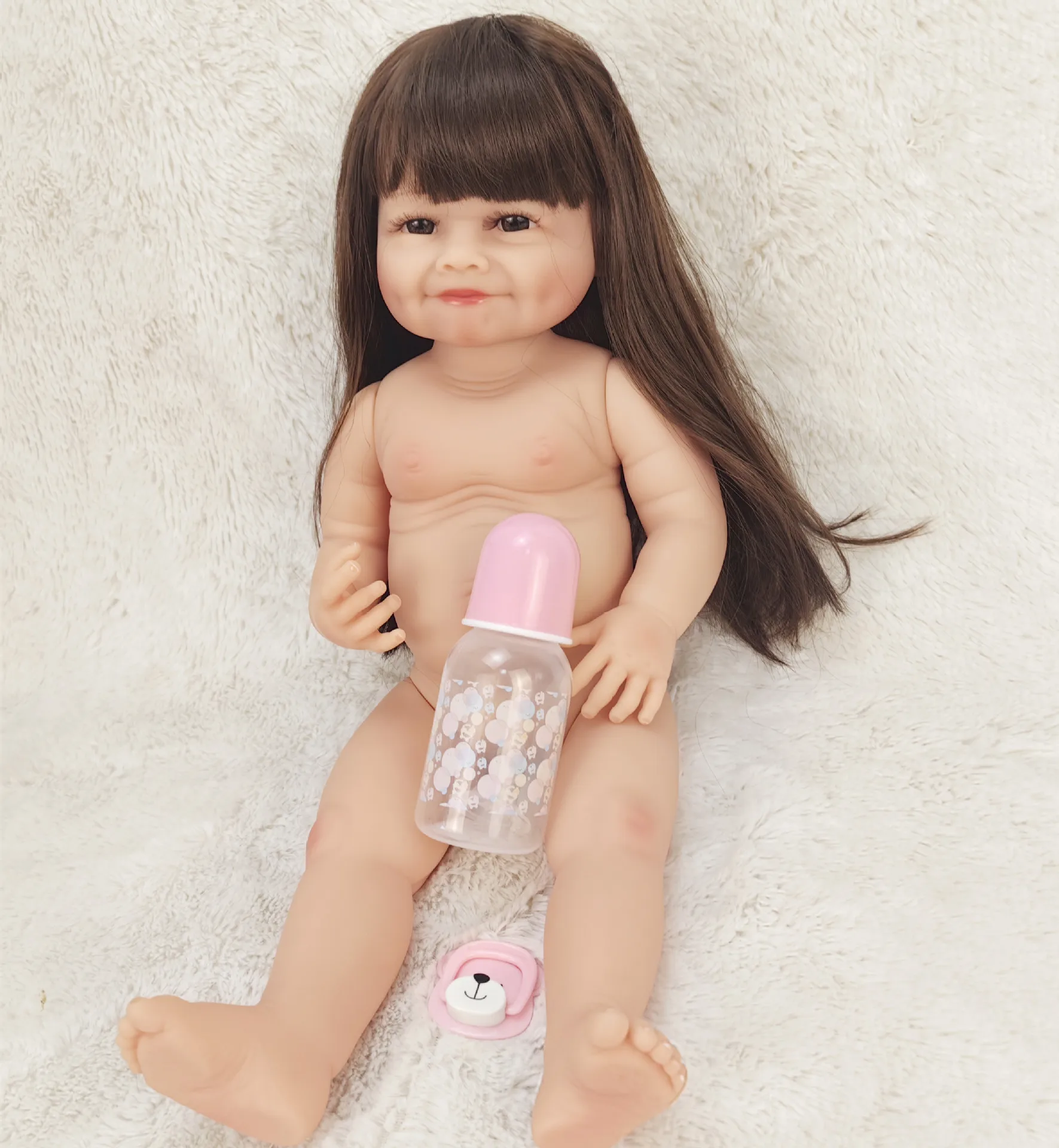 55cm Baby Kids Reborn Baby Doll Soft Vinyl Silicone Lifelike Super Cute Newborn Baby Toy for Girls Birthday Gift
