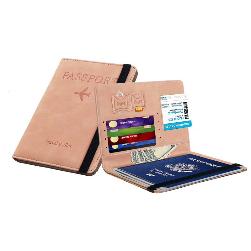New RFID bag made of PU leather with multiple functions that can accommodate SIM cards, ID cards, foreskin covers, passport clips