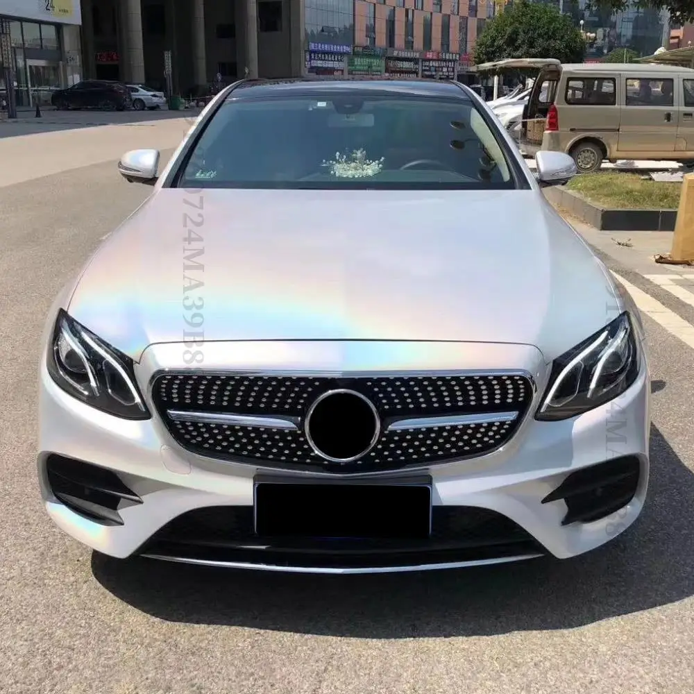 Front Bumper Grille Racing Grill Diamond Style For Mercedes Benz C W205 C205 S205 2014-2021 C180 C200 C250 C260 C300 Mesh