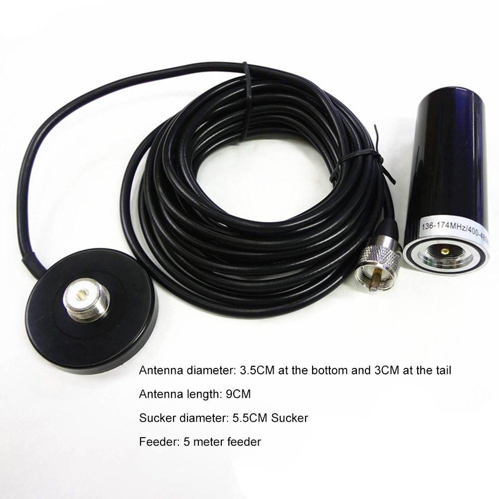 VHF UHF Dual Band Vehicle Radio Antenna with Magnetic Base PL259 Cable for Car Truck Ham Radio Amateur Radio Mobile Transceiver