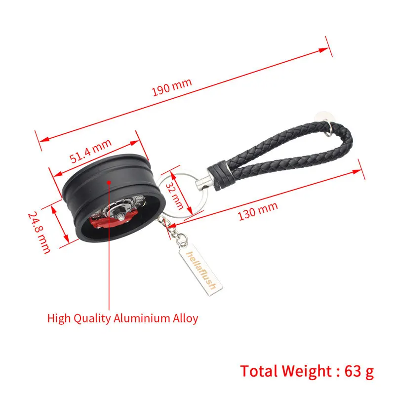 Car Keychains Alloy TE37 Wheel Keyring For Auto Accessories Motor Key Ring For Car Key Chain