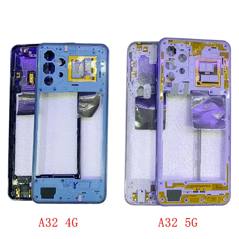 Middle Frame Center Chassis Phone Housing For Samsung 4G A325 A32 5G A326 Cover with Buttons Repair Parts
