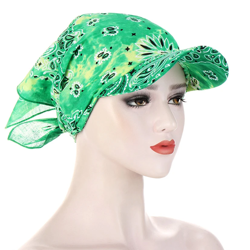 Unisex Bandana With Print Hedging Hat Sunscreen Turban Summer Outdoor Headscarf Headpiece Scarf Cap Ladies Hooded Scarf Fashion