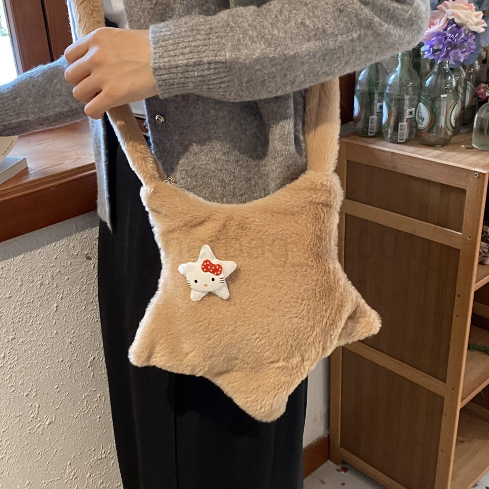 Fashion Classic Bag Designer 10a Top Woman Handbagevening Bags Autumn and Winter Fashionable Plush Cute Five Pointed Star Shaped