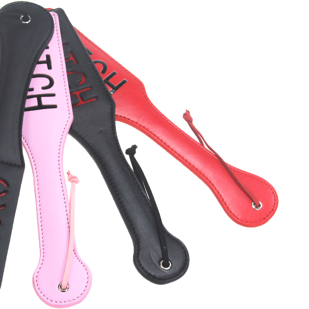 Candiway PU Leather Double Letters Spank Paddle - Perfect Fetish BDSM Toy for Submissive Slave Roleplay Adult Erotic Games with