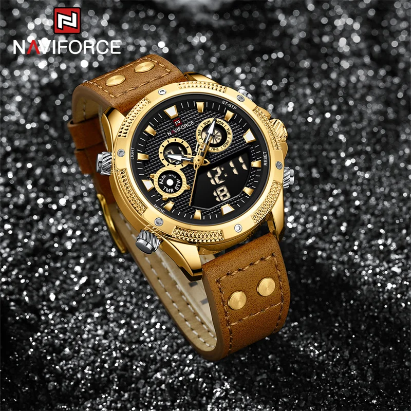NAVIFORCE New Military Watch For Men Analog Digital Waterproof Quartz Wristwatch Sport Male LED Digital Clock Relogio Masculino
