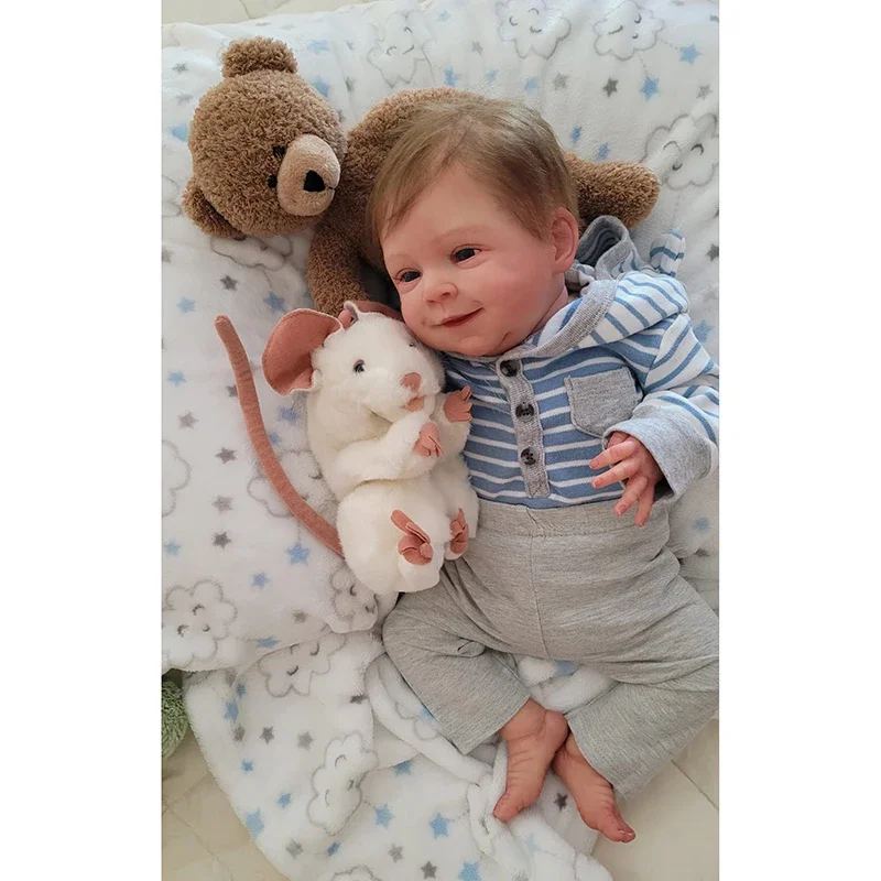 45CM Already Finished Reborn Baby Doll Sebastian SoftBody 3D Painted Skin with Visbile Veins Collectible Art Doll Christmas Gift