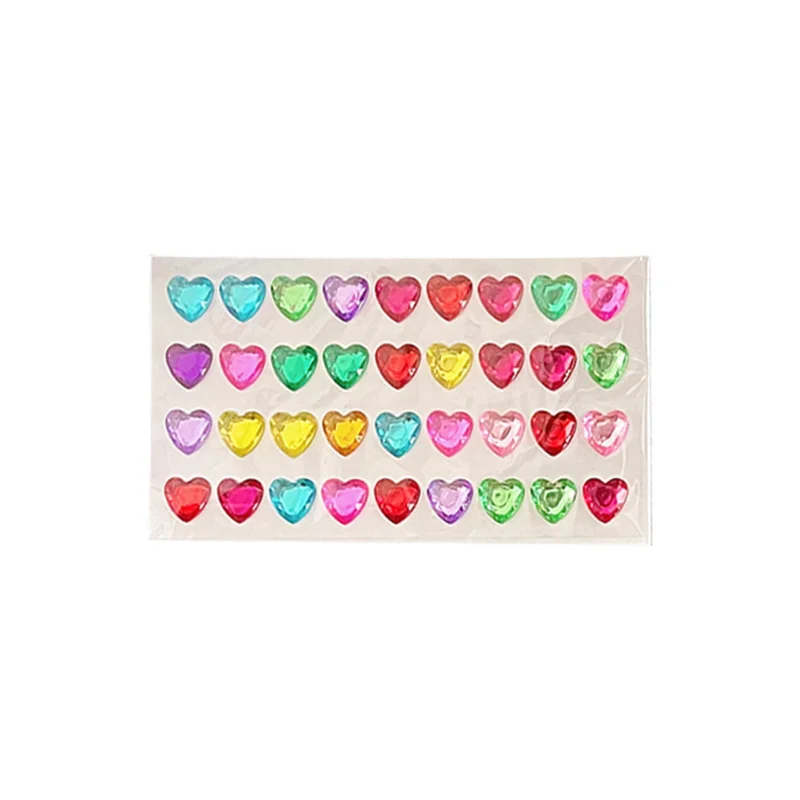 new Heart Sticker Lovely 3D Stereoscopic Crystal Heart Shining Sticker for DIY Decorative Scrapbook Journal 2025 Student Supplies Sticker