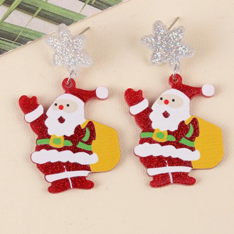Christmas Tree Sweater Bell Santa Claus Red House Pendant Earrings Womens Christmas Series Christmas Gifts Jewelry 241031
