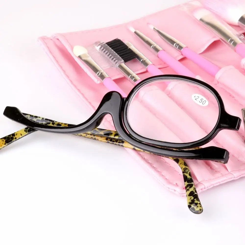 Woman Eyewear +1.00~+4.0 Diopter Magnifying Glasses Cosmetic Glasses Folding Eyeglasses Rotating Makeup Reading Glasses