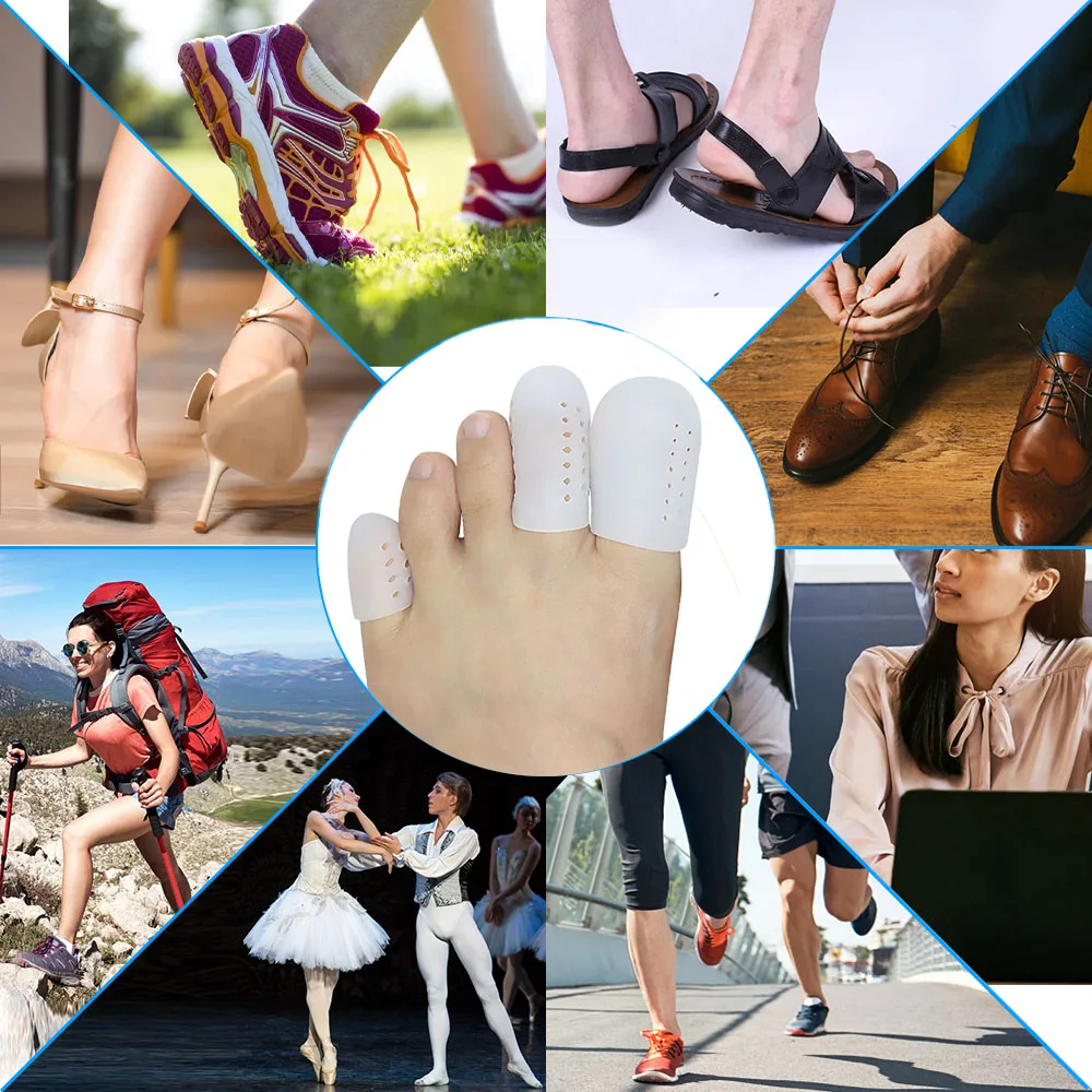 Pexmen 2Pcs Soft Gel Toe Protectors Silicone Toe Caps Sleeves Prevent Pain Relief for Corns Callus Blisters and Ingrown Toenails