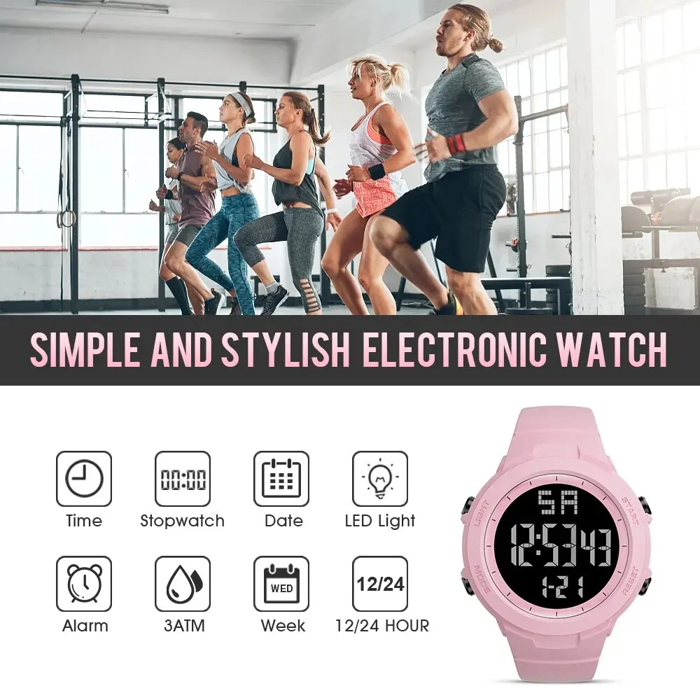 READ Digital Watch for Boys and Girls, Waterproof Watch,LED Easy to Read Stopwatch Alarm Multifunctional Outdoor Student Watch