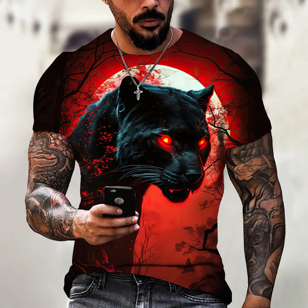 Tiger Fighting Animal Beast Fierce T-shirt 3d Print T Shirt Summer Men's Oversized new 2025 Short Sleeve Tops Tees Men's Designer Clothes