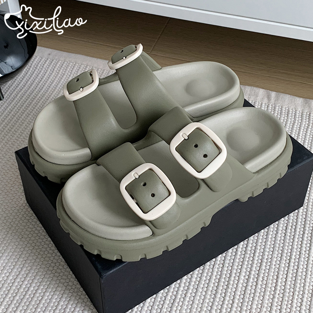 2024 New Slippers Women's Summer Shoes Casual platform slippers Indoor street sandals girls Beach shower slide