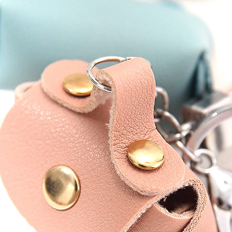 Creative Leather Mini Bag Keychain Coin Purse Pouch Cute Coin Wallet Women's Bags Mini Portable Storage Bag Small Earphone Box