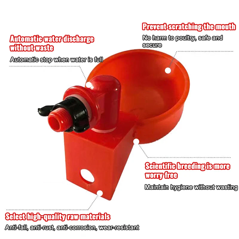 10pcs Quail Automatic Chicken Water Cup Chicken Water Dispenser Duck Goose Turkey Bowl Set Chicken Coop Poultry Water Dispenser