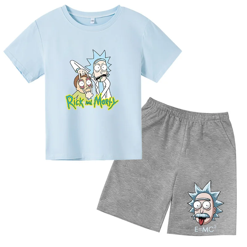 Rick- prints T-shirts set for boys and girls Children's clothing for Summer Kids Outfits Summer 2022 Cool stuff