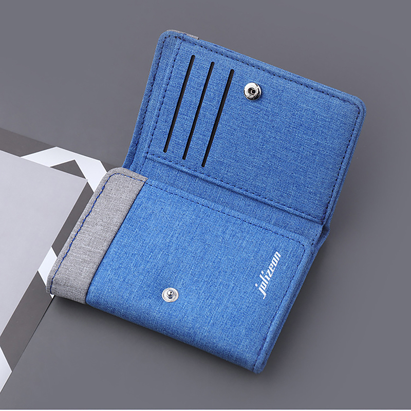 Canvas Wallet Men ID/photo Holders Black/blue/gray Card Holder Wallet Case 8 Slots Hasp Male Purse Credit Card Case