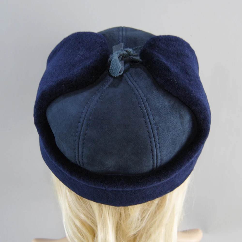 selling high-quality genuine fur hats cashmere mens winter bomber hats autumn warm Usanka Russian hats snow hats 241031