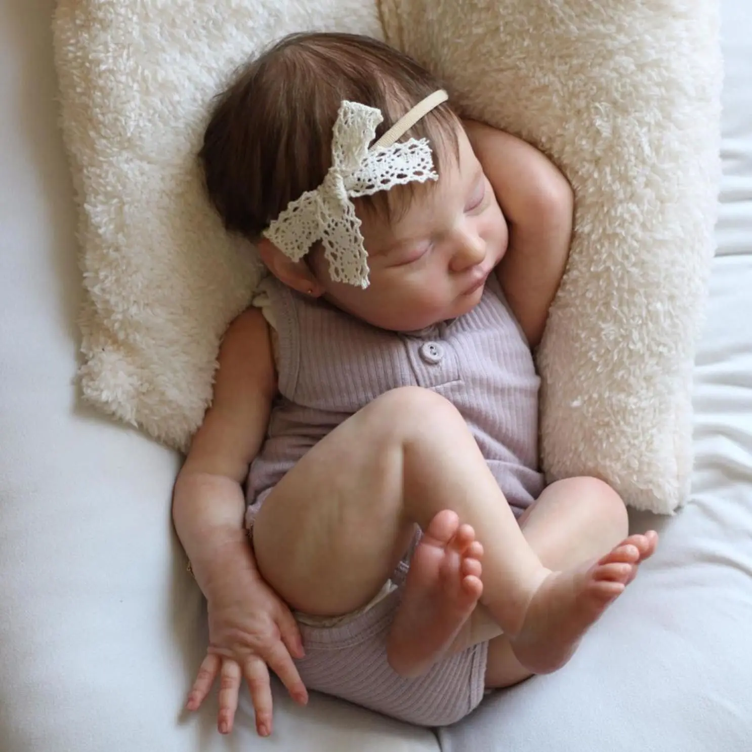 BZDOLL 50cm 20inch Realistic Asleep Laura Reborn Baby Doll With 3D-painting Skin and Vascular Vein, Soft Silicone Newborn Bebe A