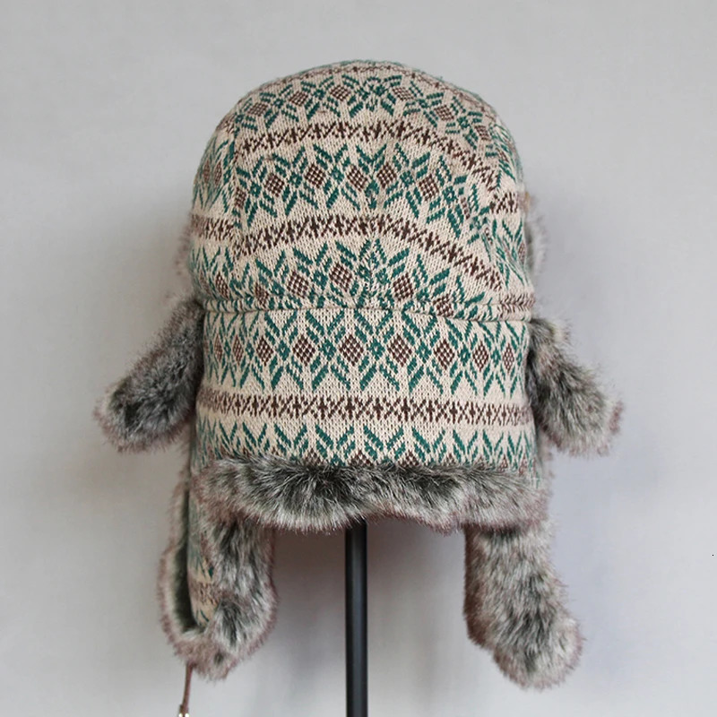 Winter Russian bomber hat female hunter snow hat with ear flaps Unshanka hat 241031