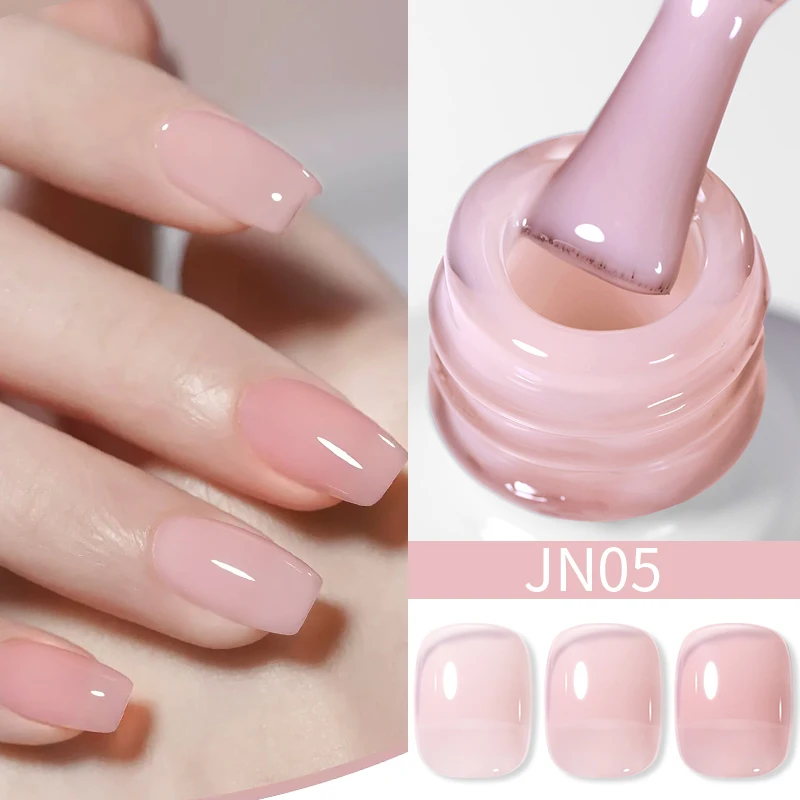 BORN PRETTY Jelly Transparent Gel Nail Polish Nude Pink Color UV Soak Off Gel Varnish Jade Nail Art Gel 10ml Design Manicure