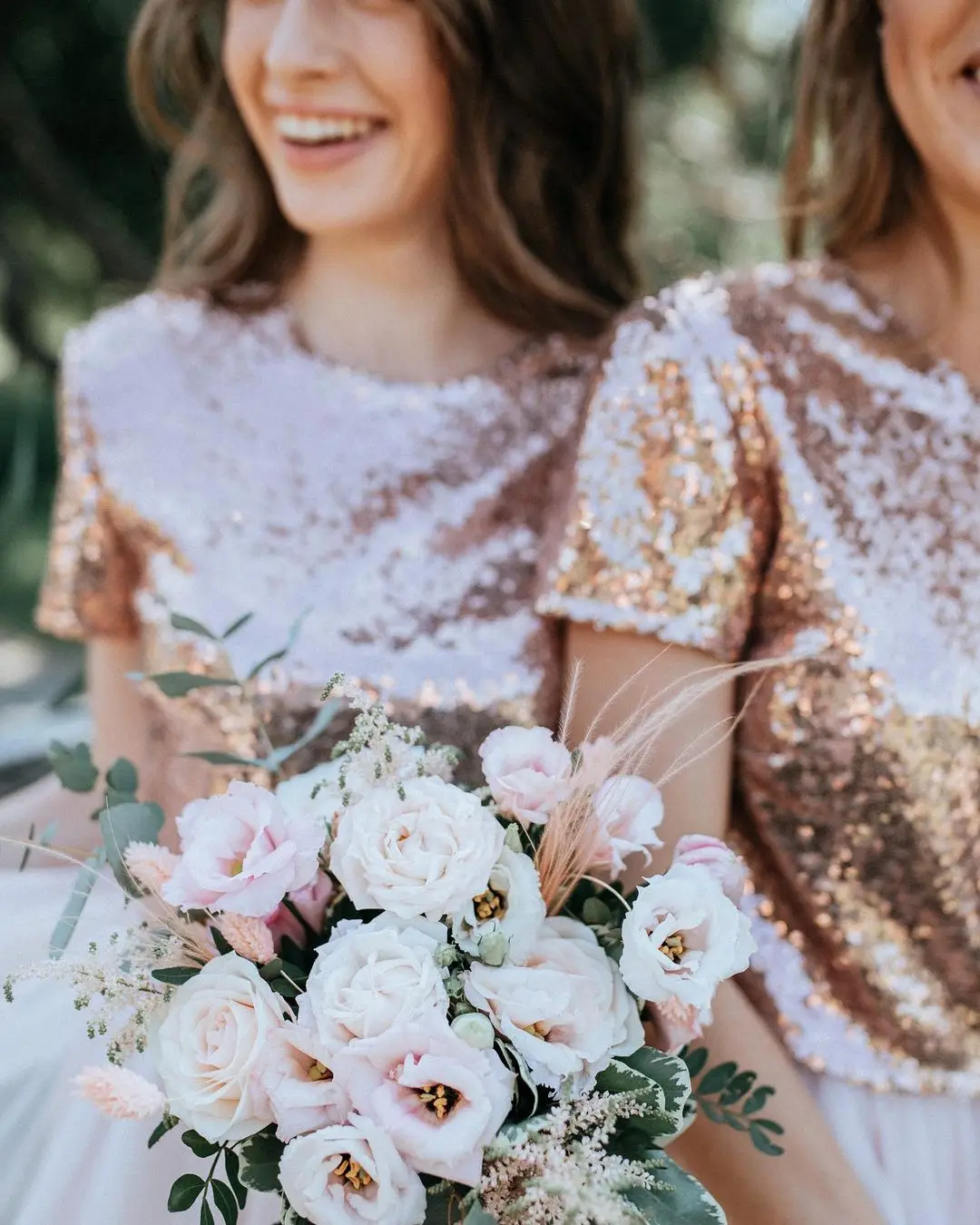 Gold Sequined Bridesmaid Dresses Low Cowl Back Sheath Mermaid Cap Sleeve Evening Prom Gowns Backless Wedding Guest Party Dress CPS344