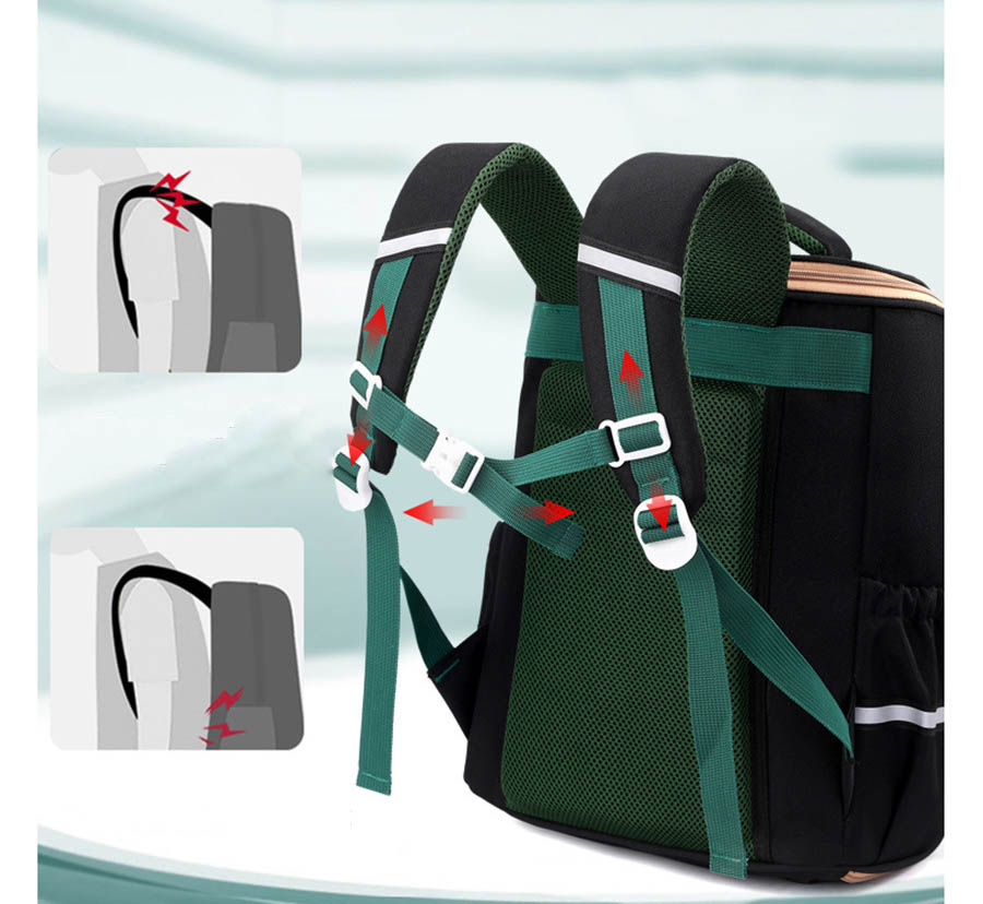 British style new backpack for grades 3-6 spine protecting boys and girls, backpack for elementary school students
