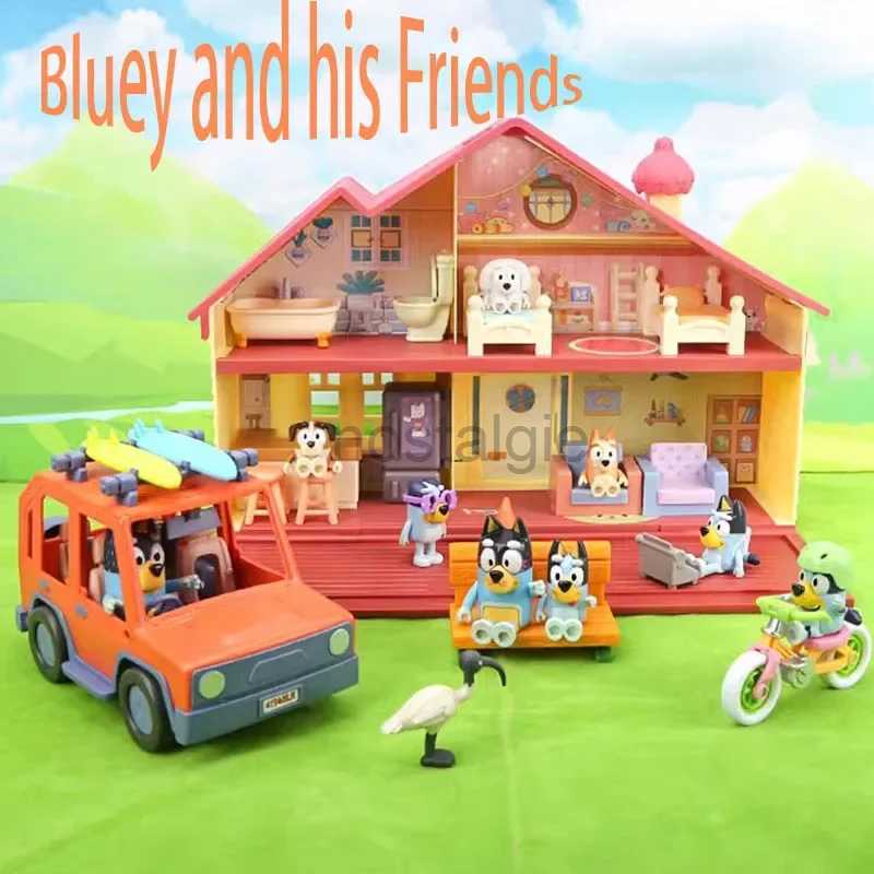 Kitchens Play Food Muse Moose Bluey Family Toy Bluey And Friends Bingo Bandit Doll Ornaments Childrens Birthday Gift Play House Toy Ornaments 2443
